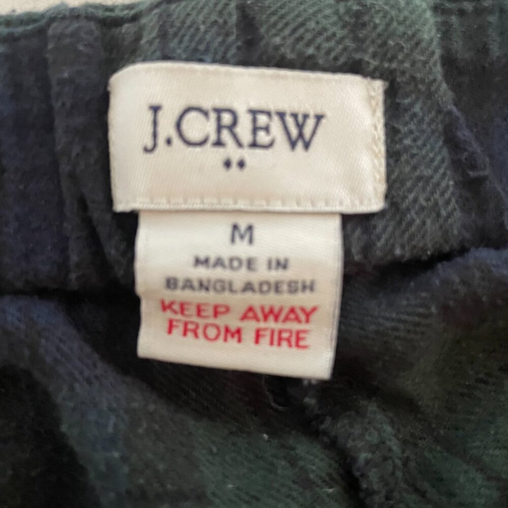 J. Crew Factory Plaid Flannel Pajama Pants in Green and Navy, Size Medium - Picture 3 of 4